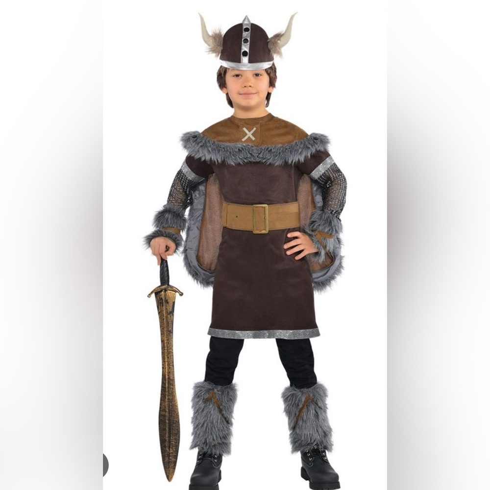 Viking Warrior - Boys Historical Fancy Dress Costume - Kids Medium 8-10 yrs